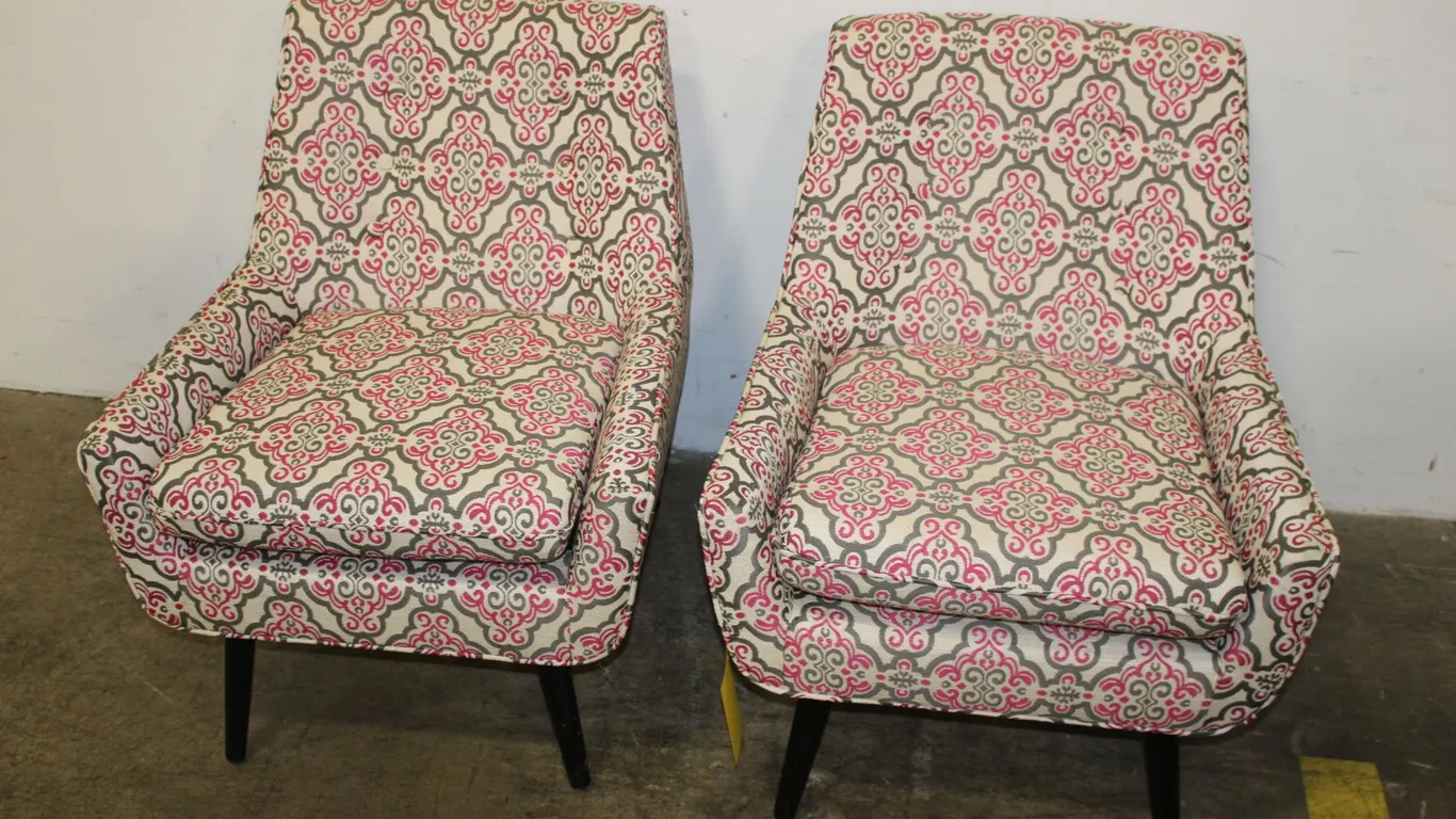 Pink & Green Pattern Armchairs