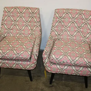 Pink & Green Pattern Armchairs
