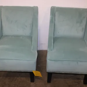 Aqua Velvet Accent Chairs