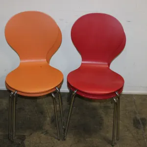 Orange & Red Molded Dining Chairs