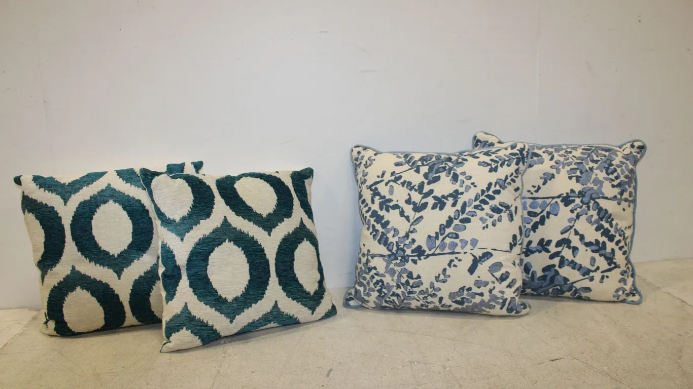Teal & Blue Pattern Throw Pillows