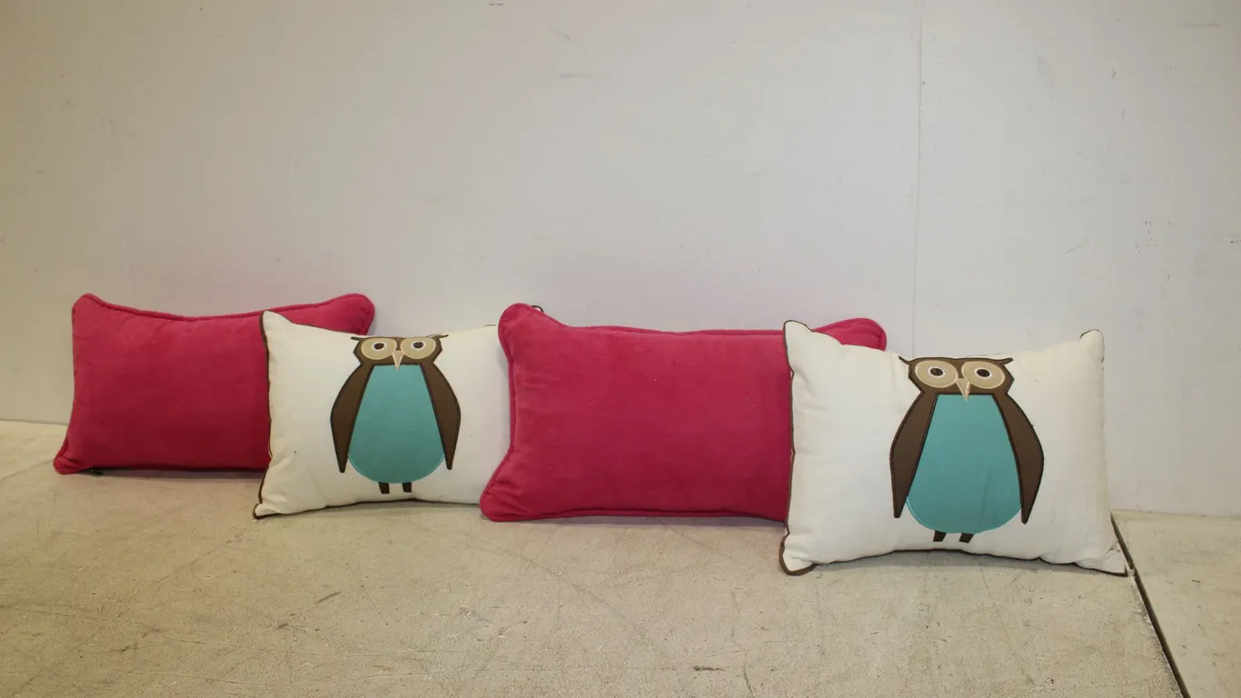 Owl & Fuschia Throw Pillows