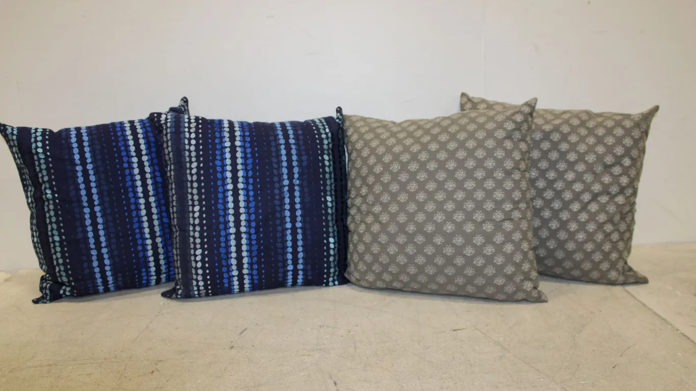 Blue & Gray Pattern Throw Pillows