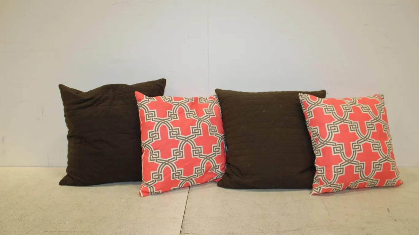 Brown & Coral Decorative Pillows