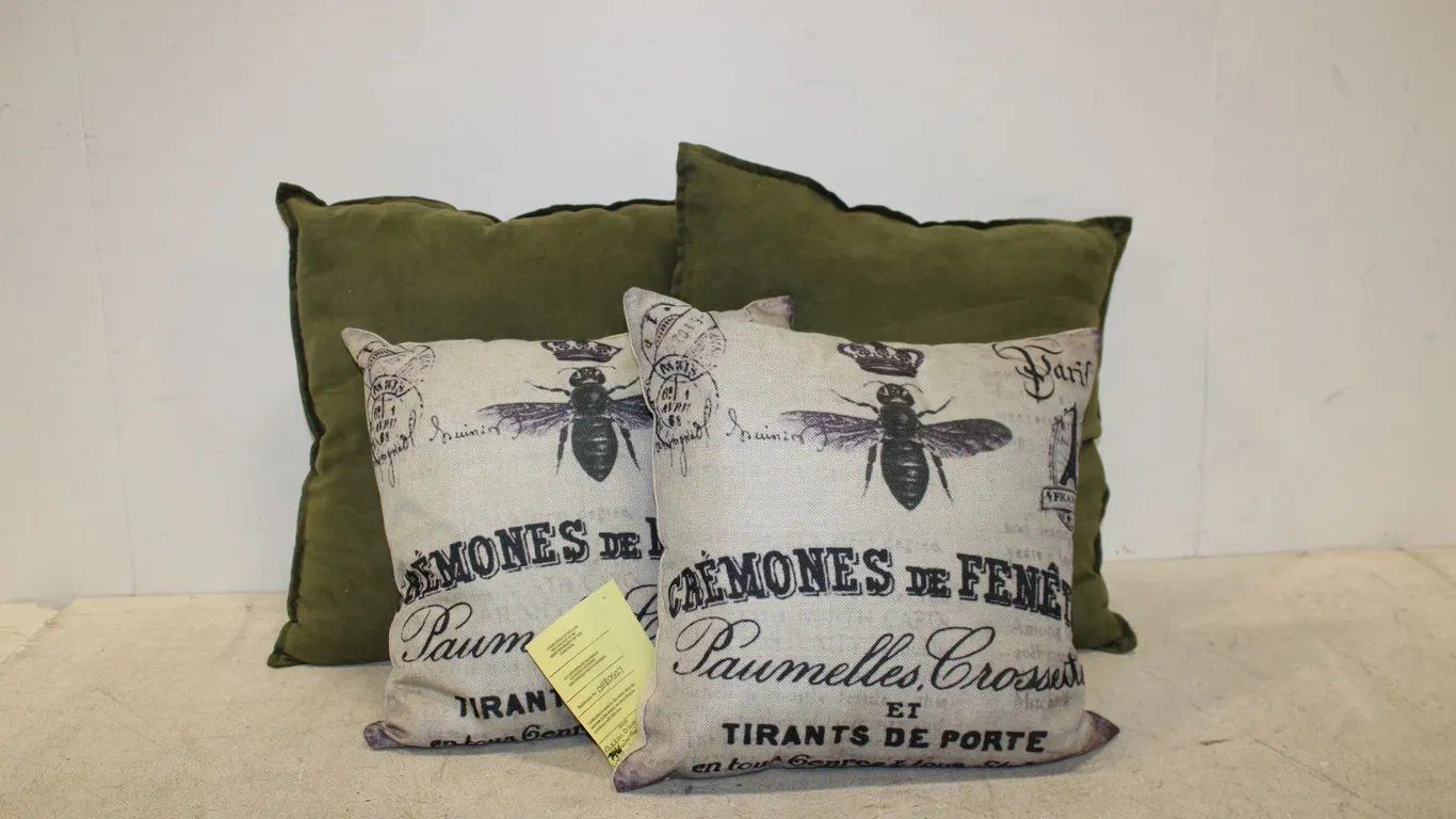 Black, Gray & Green Decorative Pillows