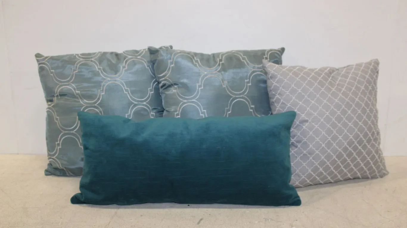 Blue, Teal & Gray Decorative Pillows