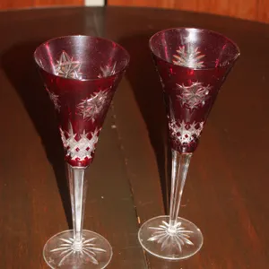 Ruby Crystal Goblets