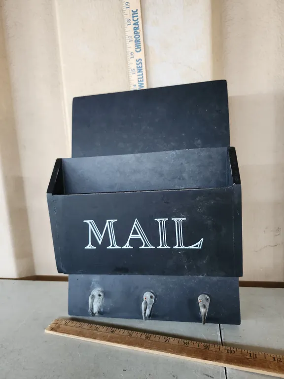 Sheffield Home Decor Letter Bin W/Hooks