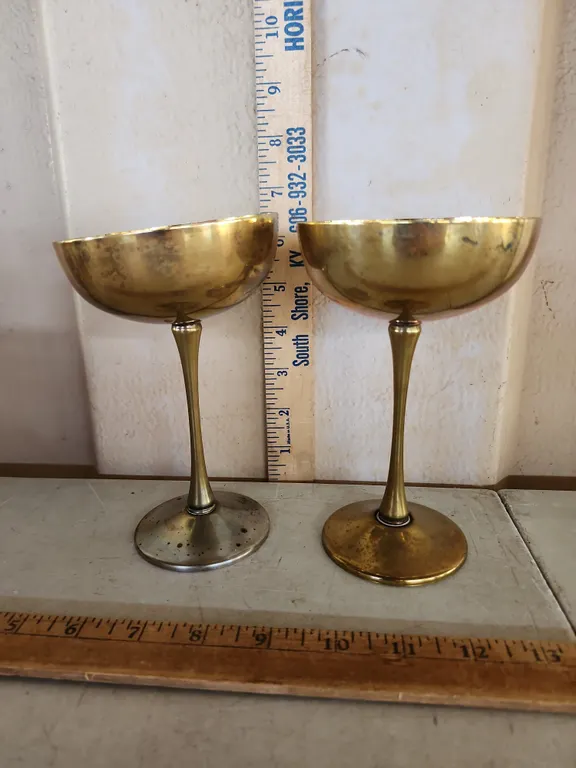 2 Vintage Eales 1779 Silverplate Italy Cups