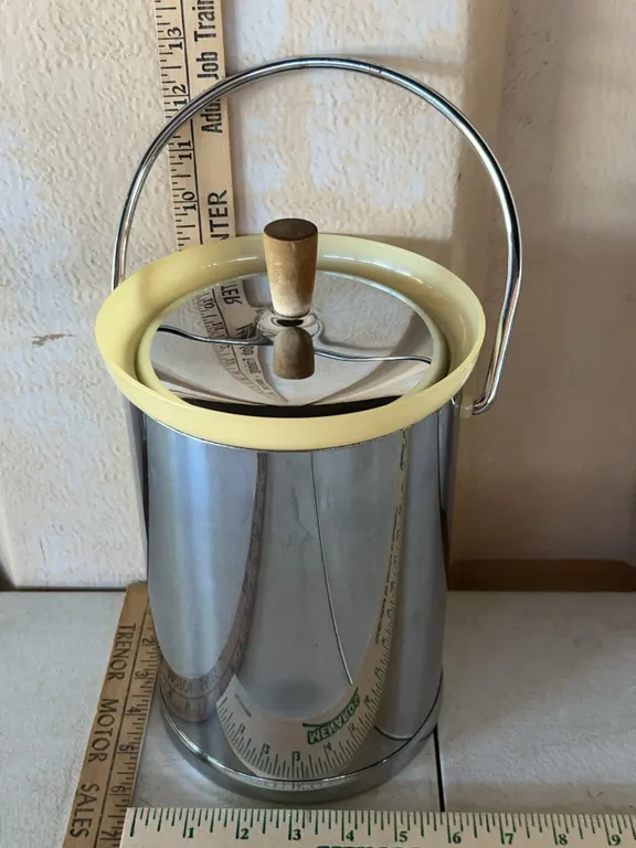Metal Ice Bucket (Plastic Lined) & 2 Sets Tongs