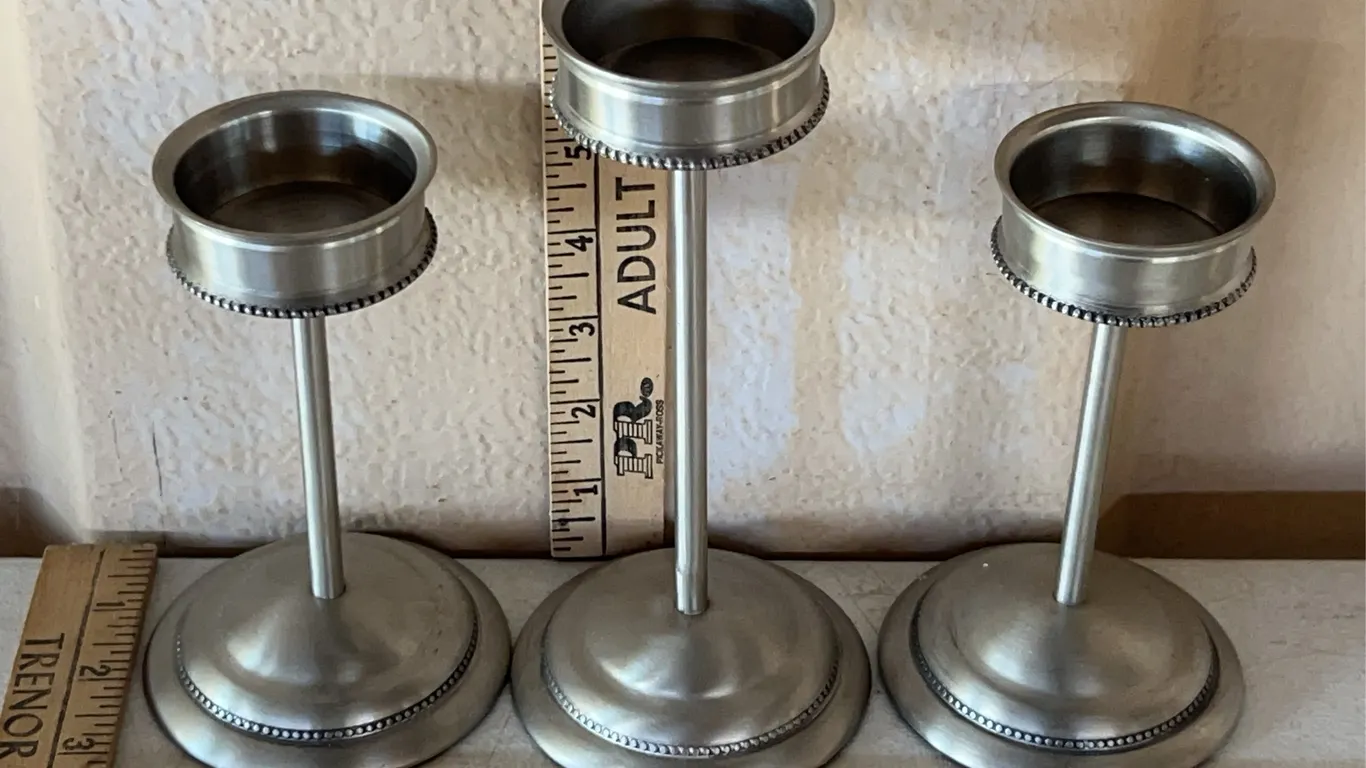 3 Pc Made In India Metal Candle Holders