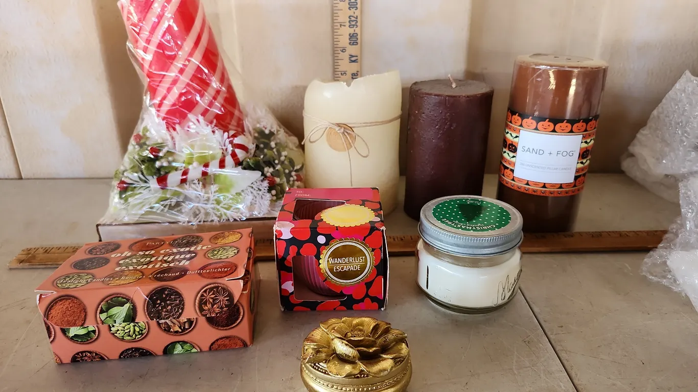 Assorted Candles, One Has Been Used