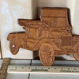 Hand Carved Wood Ford Wall Plaque 12.5''X9''