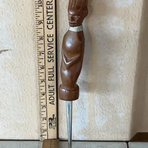 Made In Kenya Hand Carved Wood Handle Stainless Steel Letter Opener