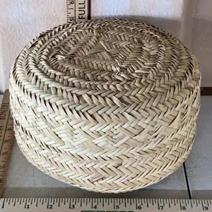Woven Basket W/Lid 9''X5.5''
