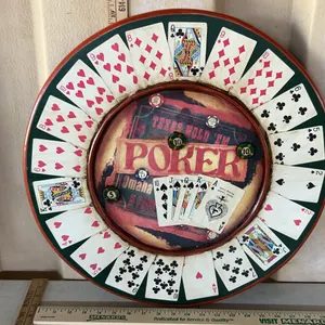 Texas Hold'Em Poker Wall Plaque 19.5''X19.5''