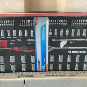 Job Smart 82-Piece Mechanic Tool Set 1/4'' & 3/8'' Drive Metric & Standard