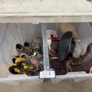 Lot of (2) Plastic Totes of Asst. Footwear