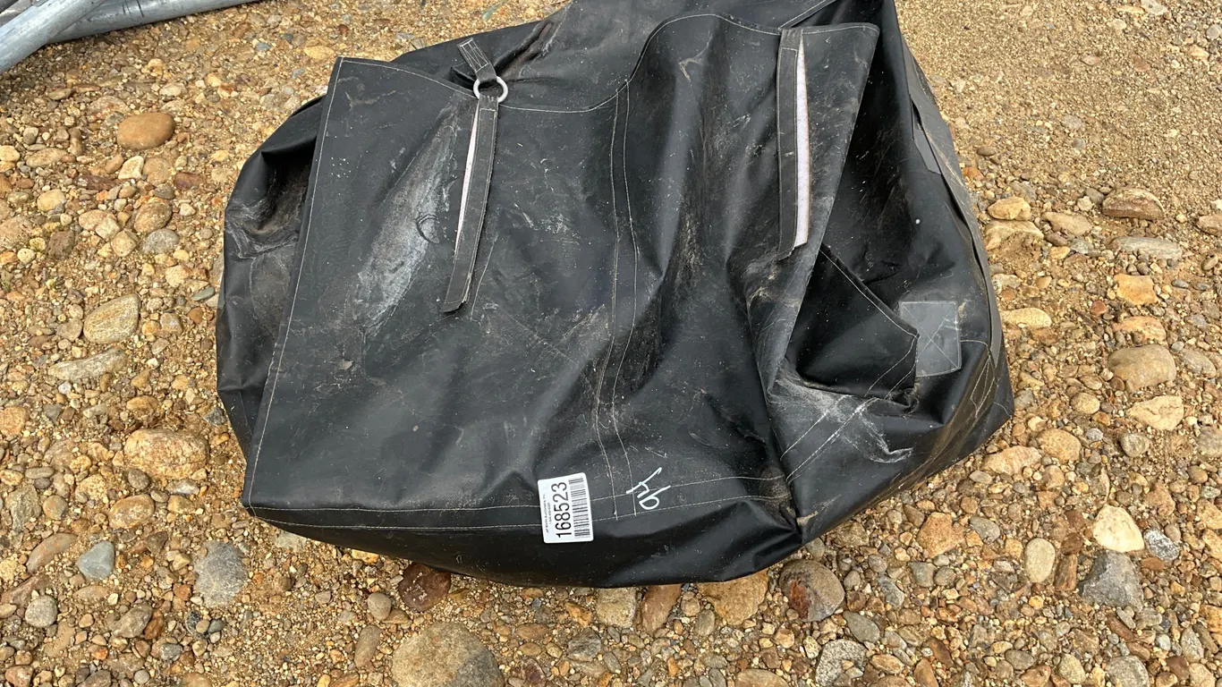 LARGE CANOPY TENT WITH HARDWARE, UNKNOWN SIZE, STORAGE BAG