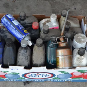 Box of Oils, Power Steering, Power Up, Oil Can, etc.