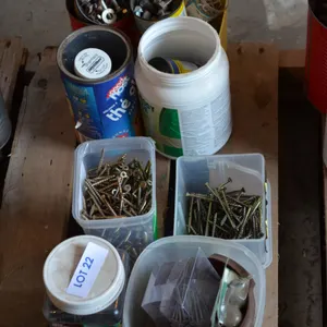 Assortment of Screws, Lock Washers, 3" Drywall Screws