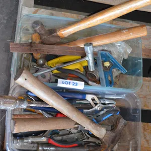 Assortment of Hammers, Square, Pliers, Ball Peen Hammer, Needle Nose Plier