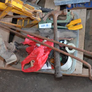 Yellow Scissor Jack, Automotive Jack, Stapler, Hammer