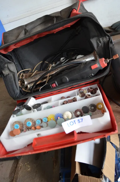 Job mate 3450 RPM Rotary Tool includes accessories