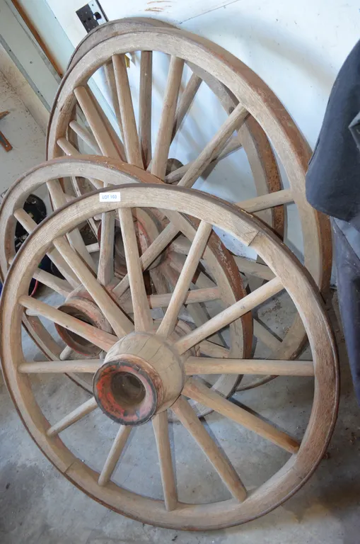 Wagon Wheels, 2 Large 54" wheels, 2 front 44" wheels
