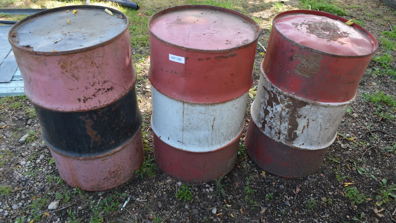 3 Steel Oil Barrels