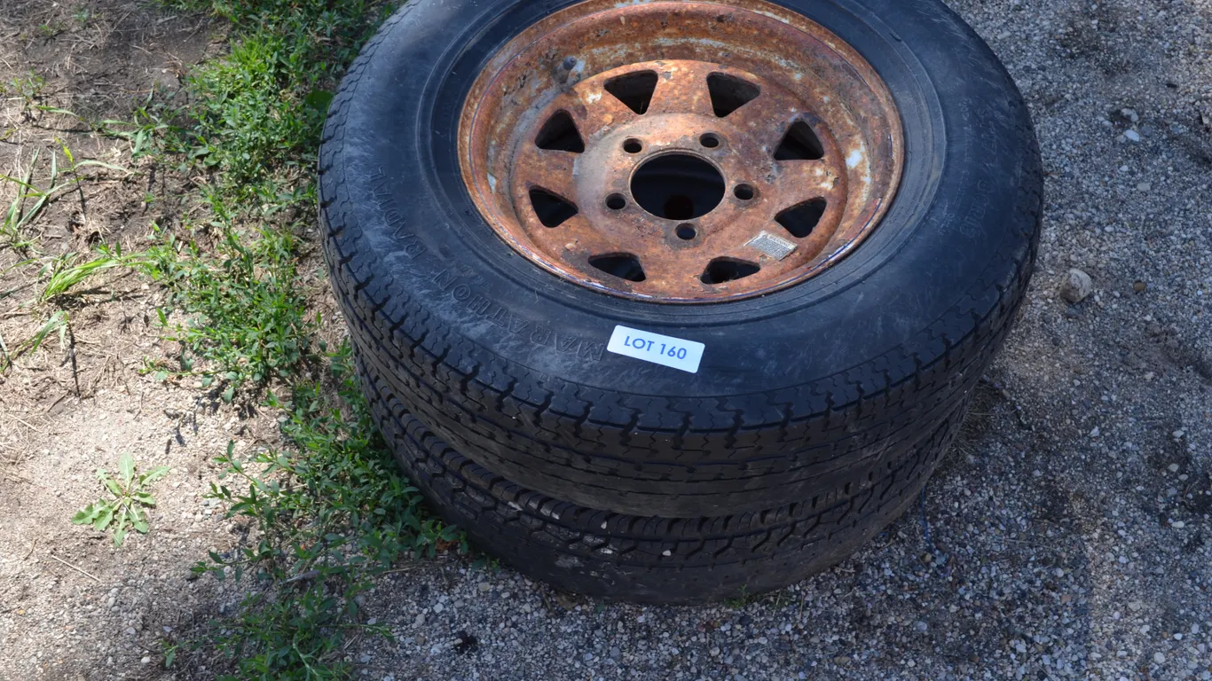 2 Tires on Rims, both tires rubbed on one side