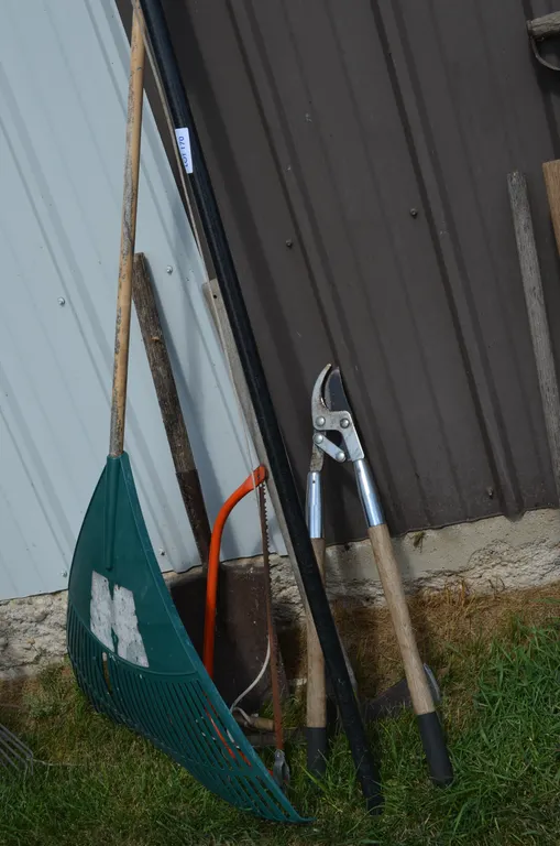 Plastic Rake, Pic Axe Tree Trimmer, Long Handle Pruners