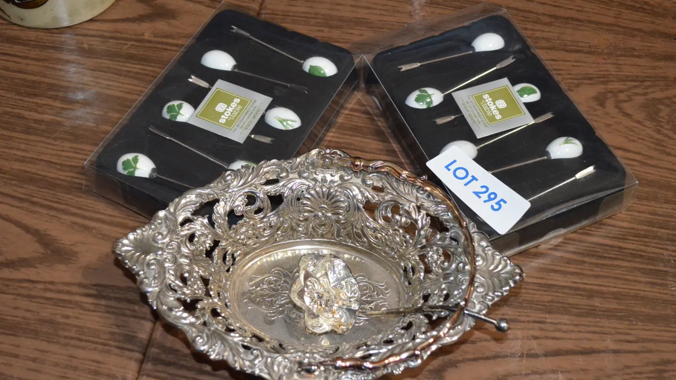 Silver Dish and Olive Forks