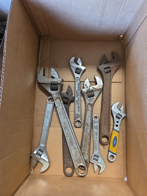 Box of crescent wrenches