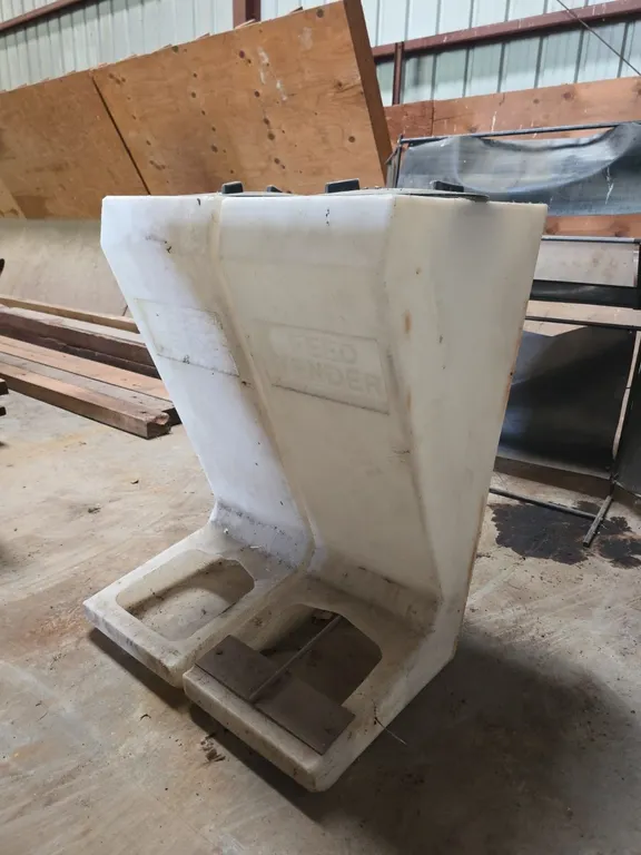 Qty 2 white poly feed tenders