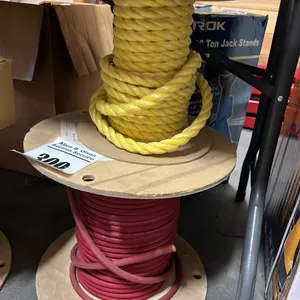 2 - PARTIAL SPOOLS OF NEW/UNUSED ROPE & WELDING CABLE