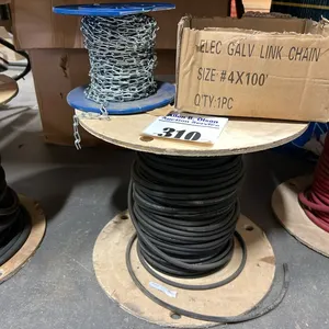 2 - PARTIAL ROLLS & A BOX OF NEW/UNUSED CHAIN & WELDING CABLE
