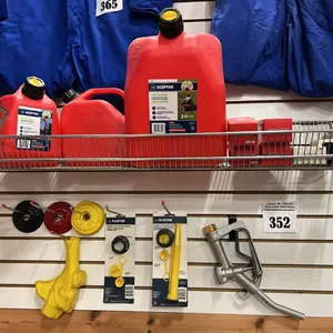 3 - NEW/UNUSED JERRY CANS, GASP CAP, FUEL NOZZLE, JERRY CAN LIDS & MORE