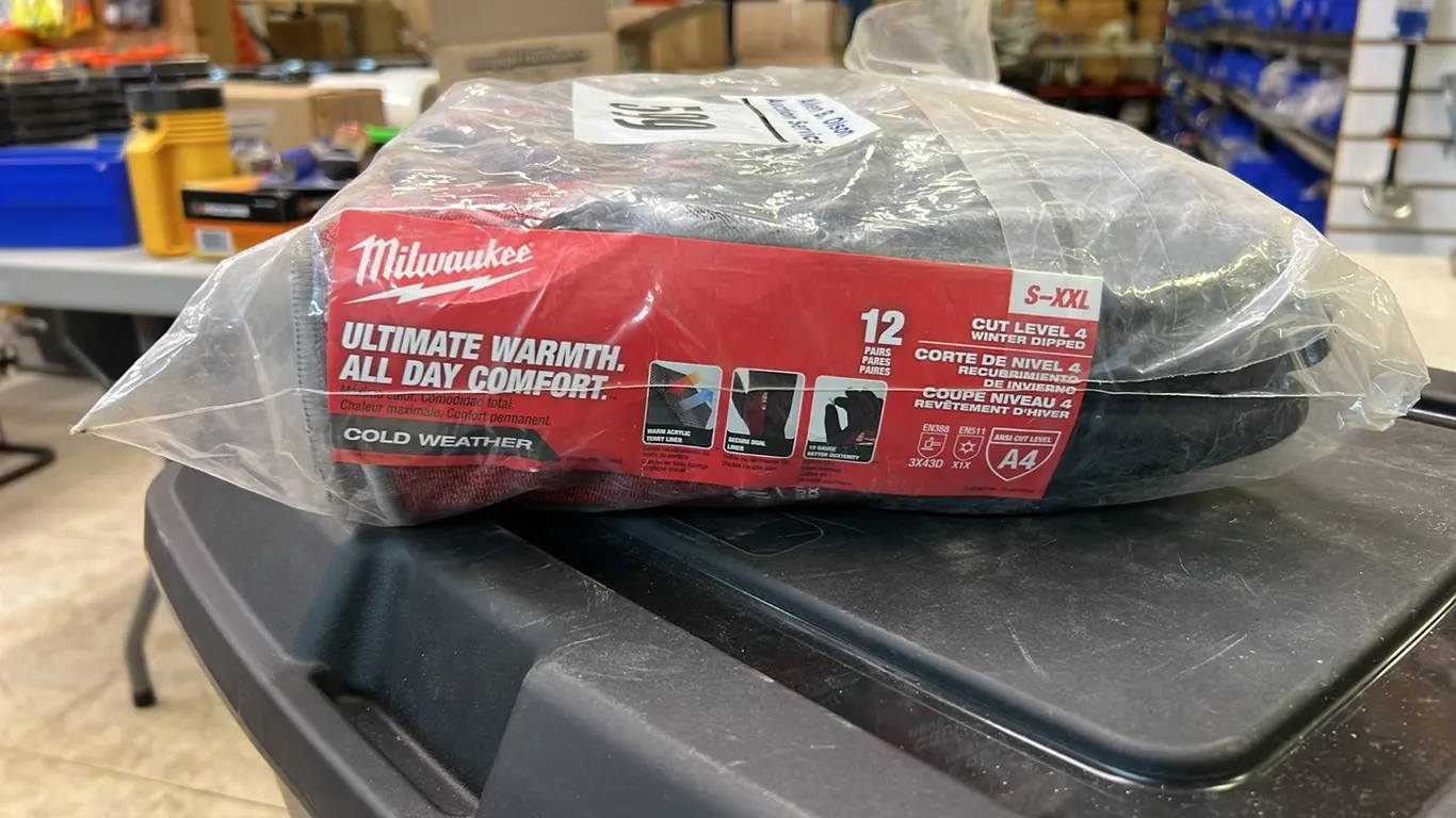 12 - NEW/UNUSED MILWAUKEE XXL CUT LEVEL 4 WINTER DIPPED GLOVES