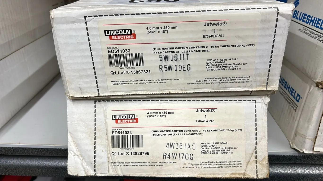 2 - NEW/UNUSED CARTONS OF 5/32"X18" LINCOLN JET WELD