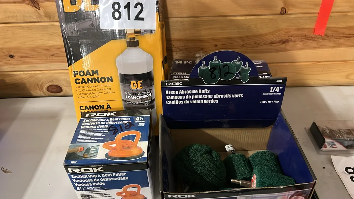 NEW/UNUSED BE 1L FOAM CANNON & ROK SUCTION CUP INDENT PULLER