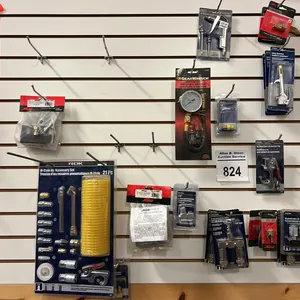NEW/UNUSED M STYLE AIR ACCESS SET, M STYLE SWIVEL AIR LINE SPLITTER, SWIVEL 1/4" AIR SWIVEL CONNECTORS, BLOW GUNS, SAFETY VALVES, COMPRESSION TESTER &