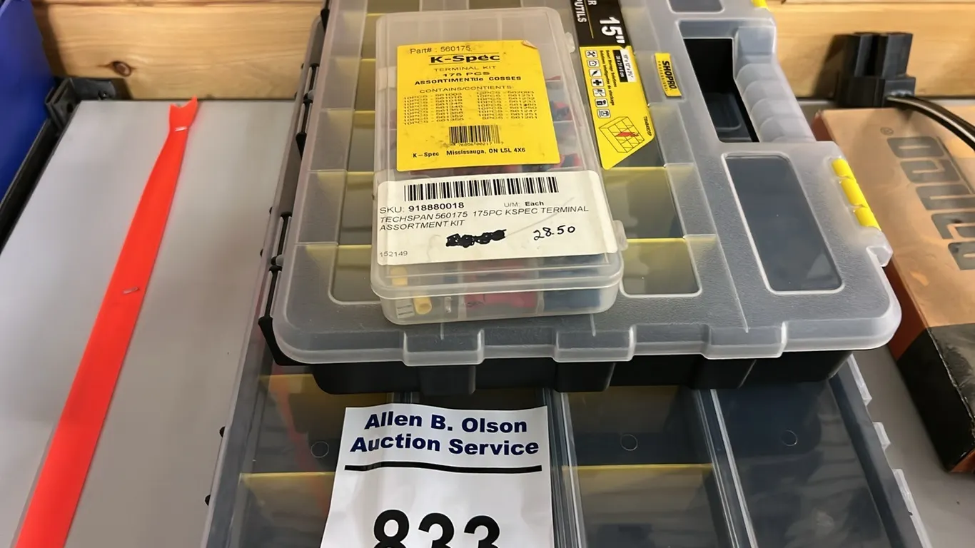 NEW/UNUSED ELECTRICAL TERMINAL KIT & 2 - ORGANIZER BOXES