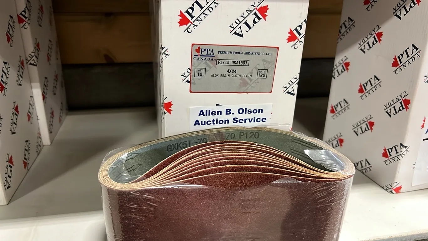 2 - NEW/UNUSED BOXES 4"X24" 120 GRIT SANDER BELTS - 10 PER BOX - SOLD PER BOX