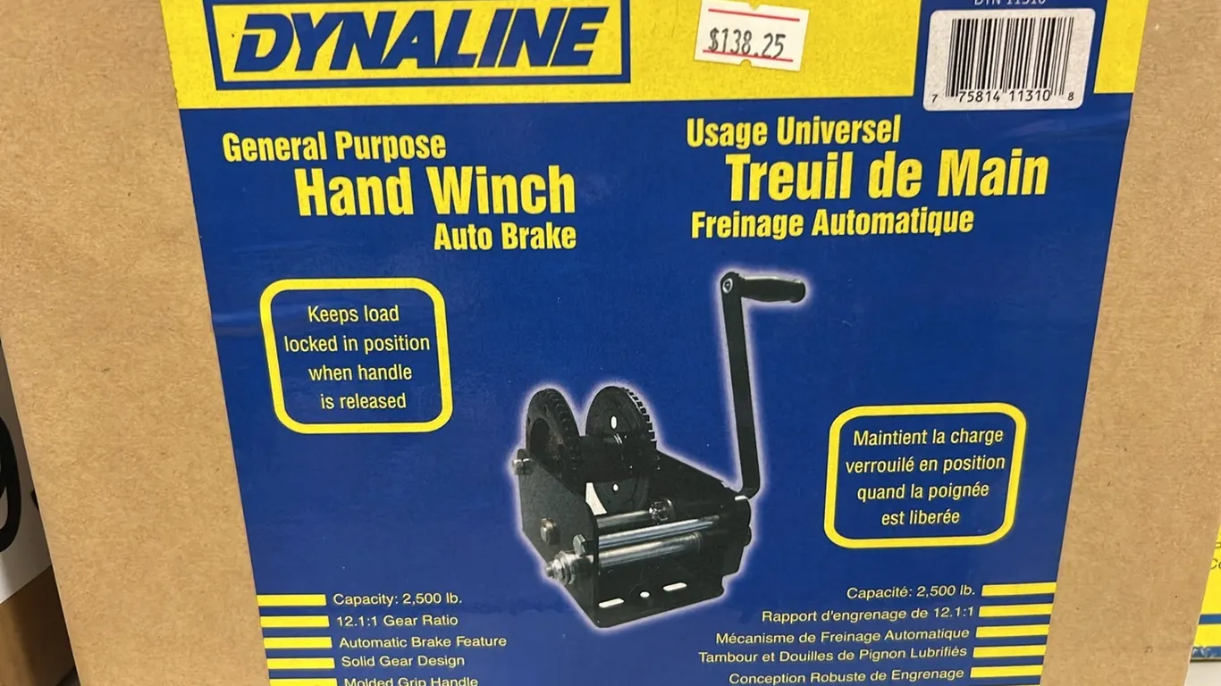 NEW/UNUSED DYNALINE 2500 LB PURPOSE HAND WINCH