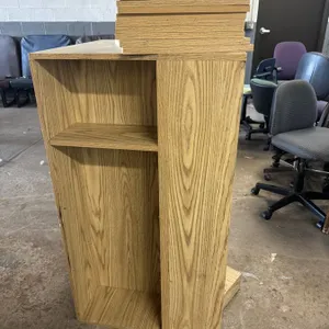 (4) Matching Oak Rotating Bookshelves
