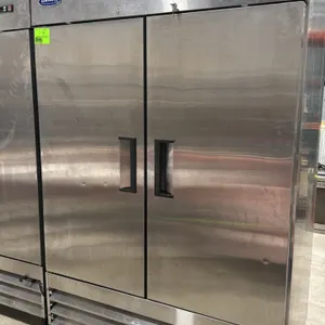 Grista GRRF-2D self-contained 2-door reach-in refrigerator. Features stainless steel construction, Carel digital temperature controller, adjustable wi