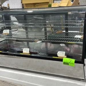 Admiral Craft BDRCTD-200 refrigerated countertop display case. Features curved front glass, rear sliding glass doors, (2) adjustable wire shelves, and