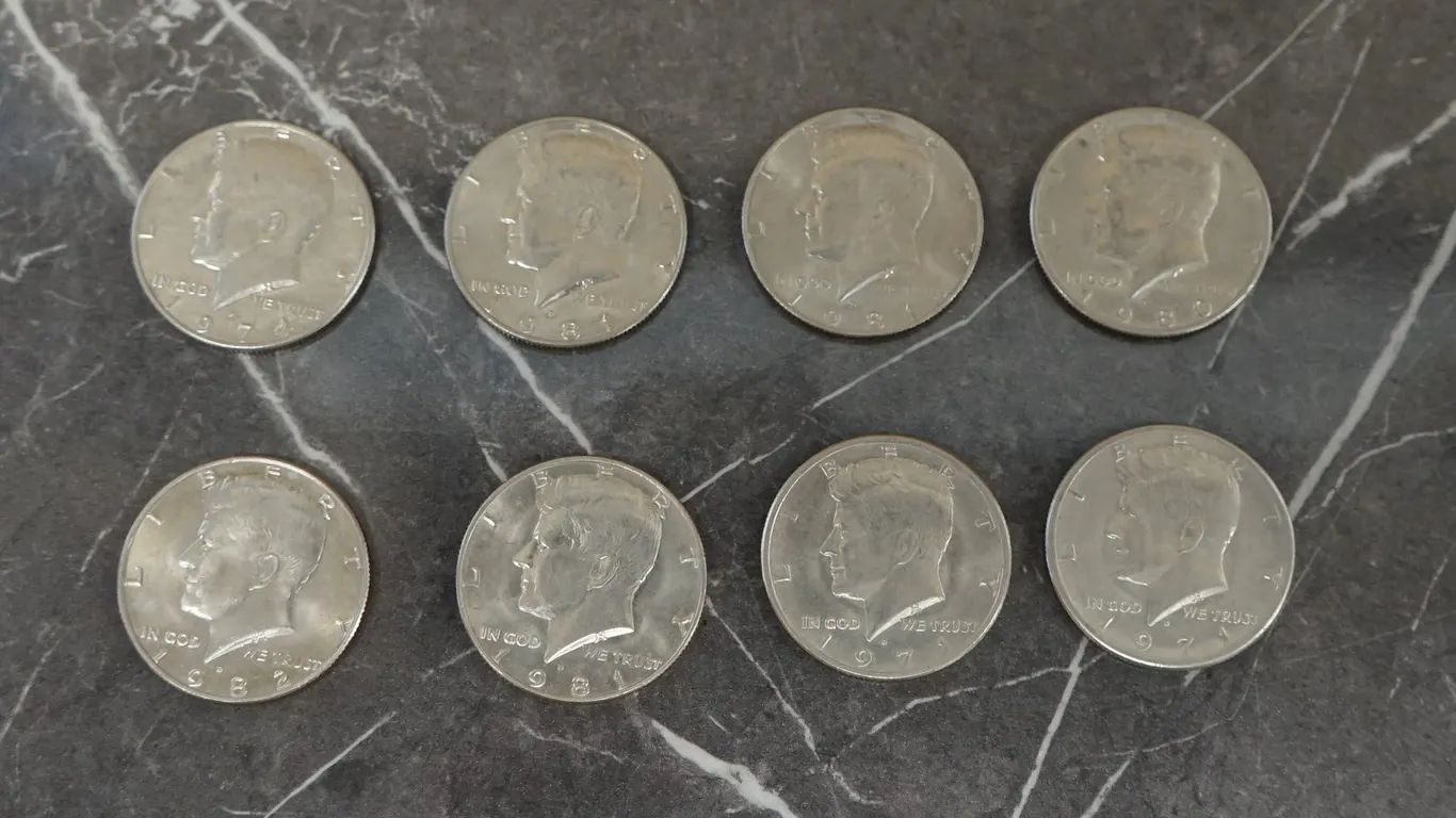 8 United States 'Kennedy' 1/2 Dollar