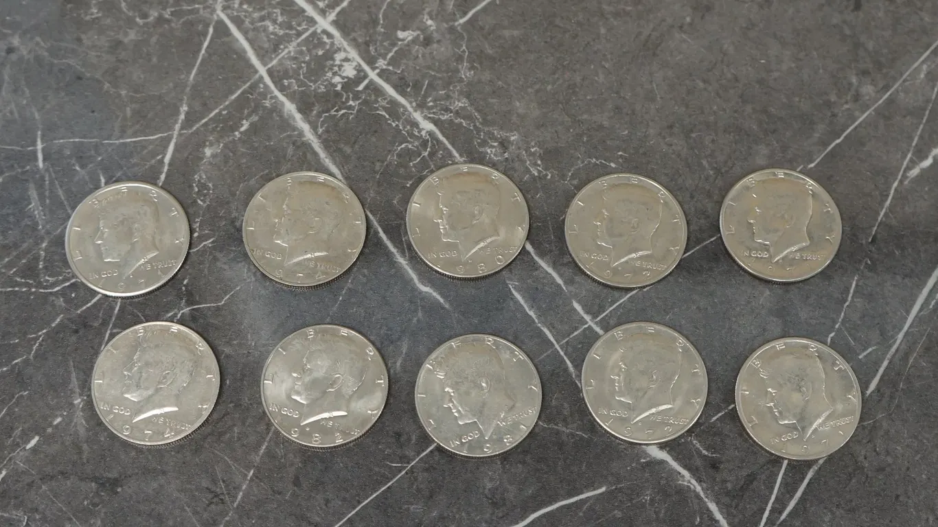 10 United States 'Kennedy' 1/2 Dollar